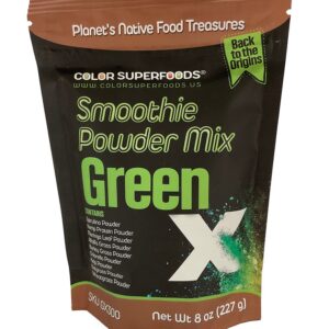 Tienda CLE Color Superfoods - Green X Smoothie Powder Mix. Bolsa de pie de 8 oz (227 g). Mezcla funcional orgánica a base de plantas